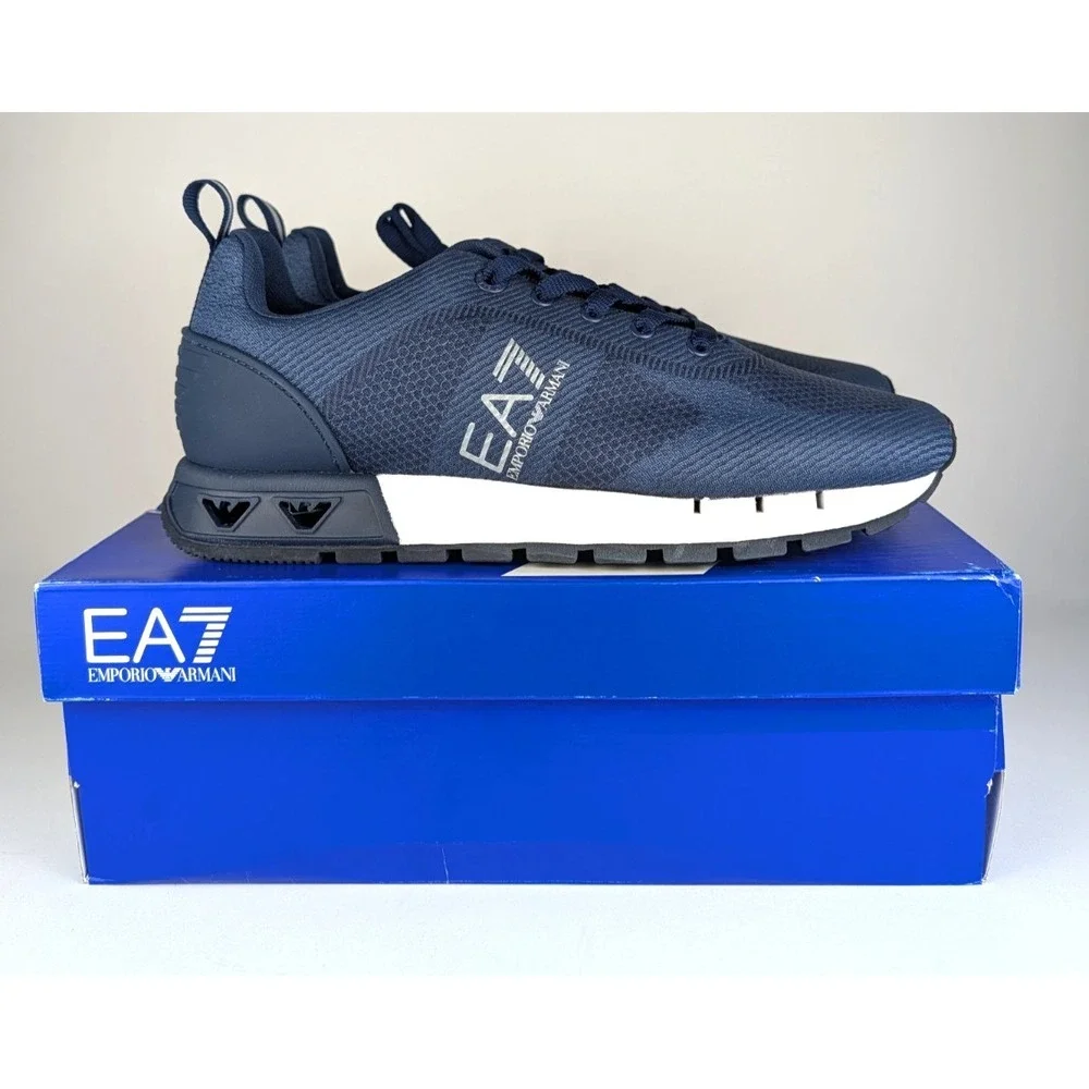 EMPORIO ARMANI EA7 Mens Size‎ 8.5 Navy Shoes Sneakers X8X126XK368 NEW